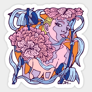 Pink Carnation Girl Sticker